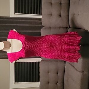 Victora's Secret Moda international cap sleeve crochet midi dress Sz XS